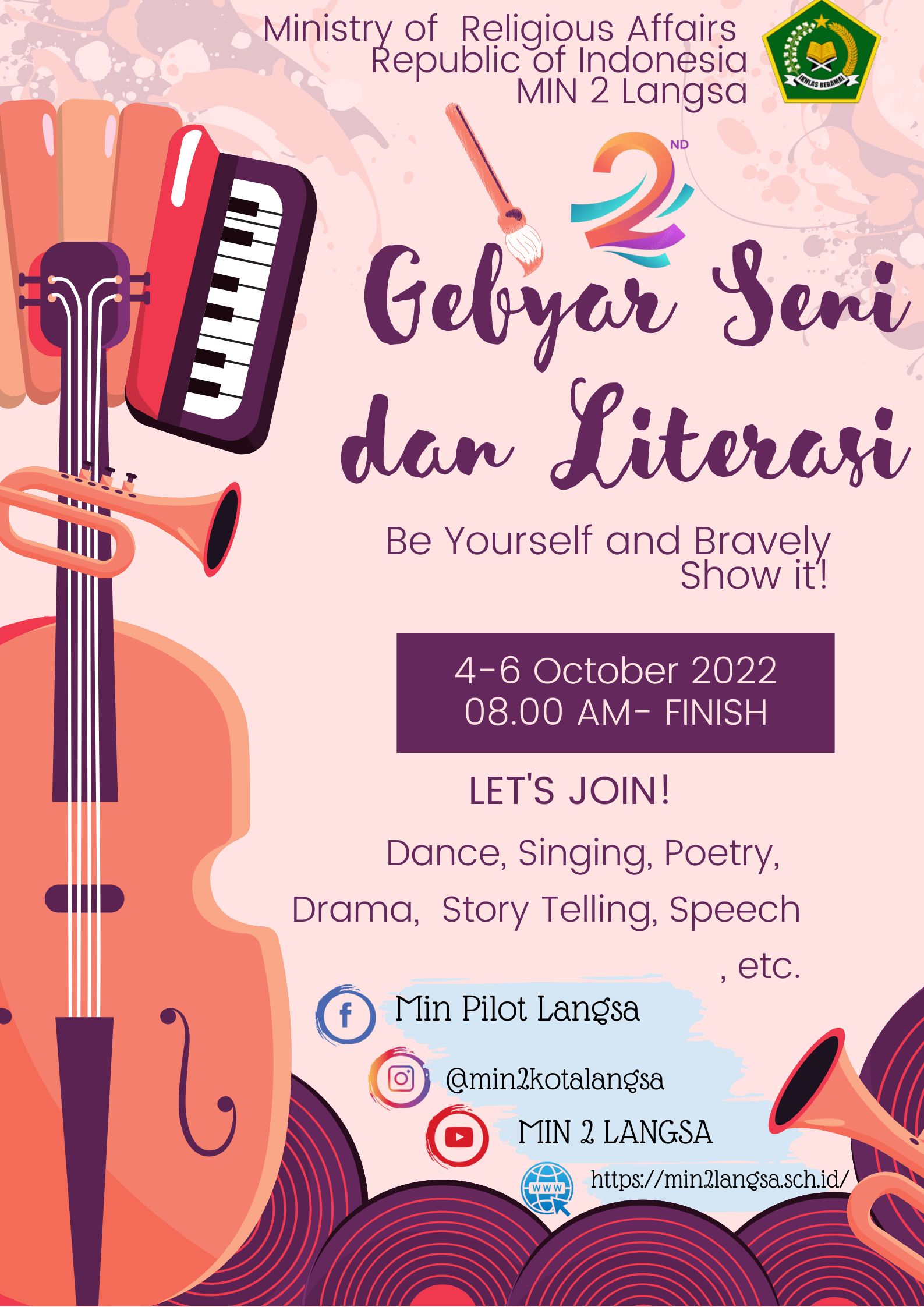 Poster Gebyar Seni dan Literasi II MIN 2 Langsa